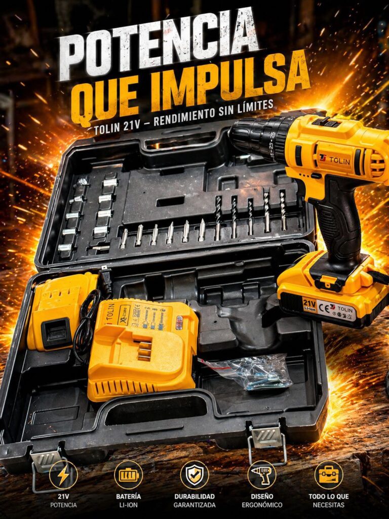 Taladro y destornillador inalámbrico 21V TOLIN
