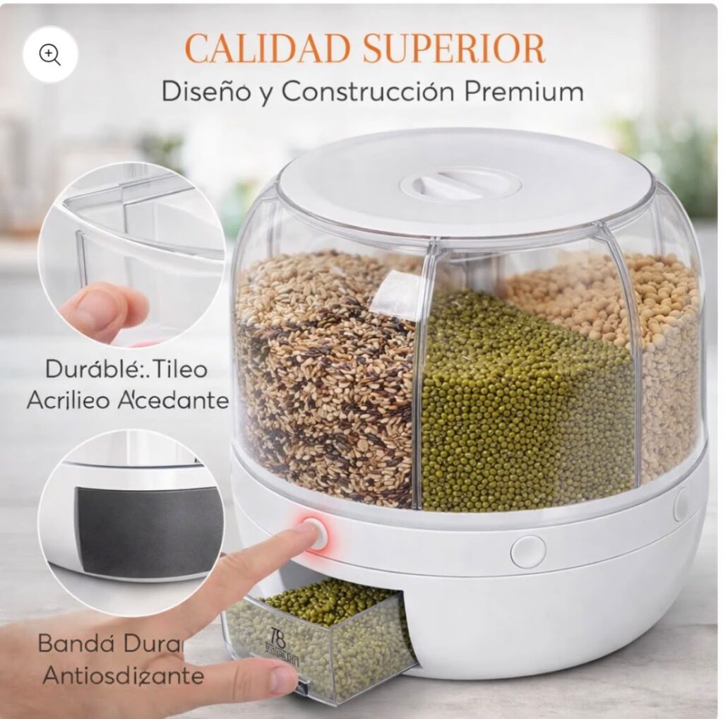 DISPENSADOR DE GRANOS GIRATORIO 360°🔄😍